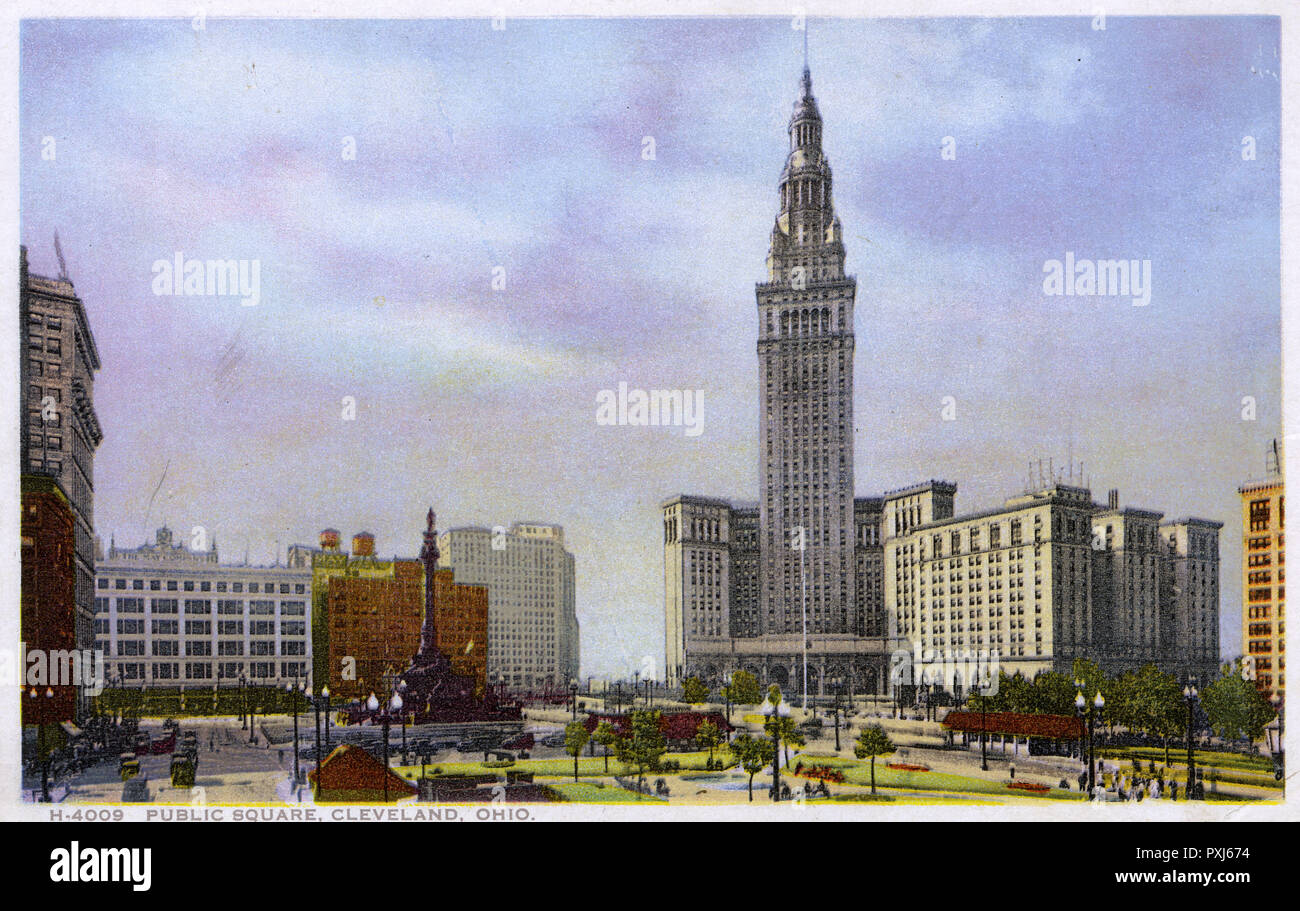Public Square, Cleveland, USA - Terminal Tower Stockfoto