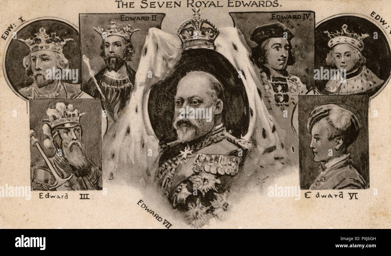 Die Sieben Royal Edwards - Britische Königsfamilie Stockfoto