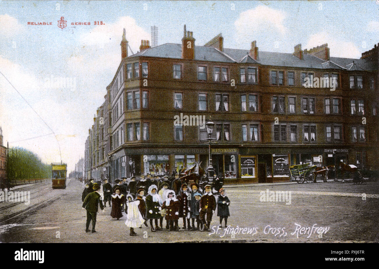 St. Andrews Cross, Renfrew, Schottland Stockfoto
