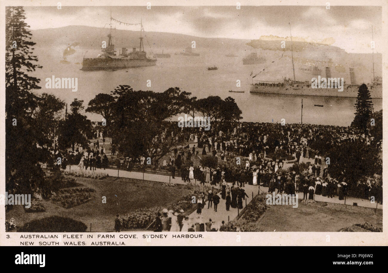 Australien – australische Flotte in Farm Cove, Hafen von Sydney Stockfoto