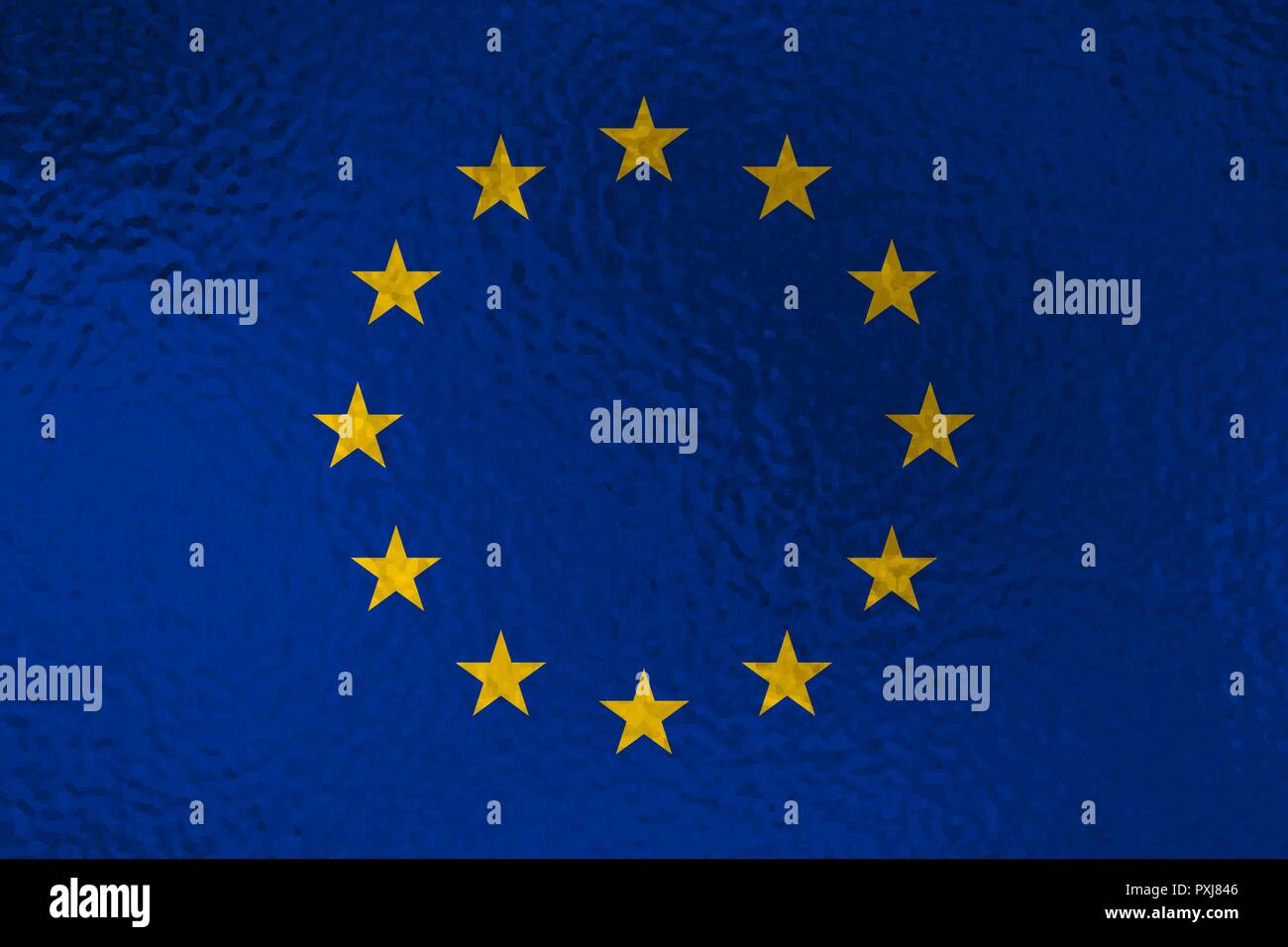 Flagge der Europäischen Union mit Glas Effekt. Vector Illustration Stock Vektor