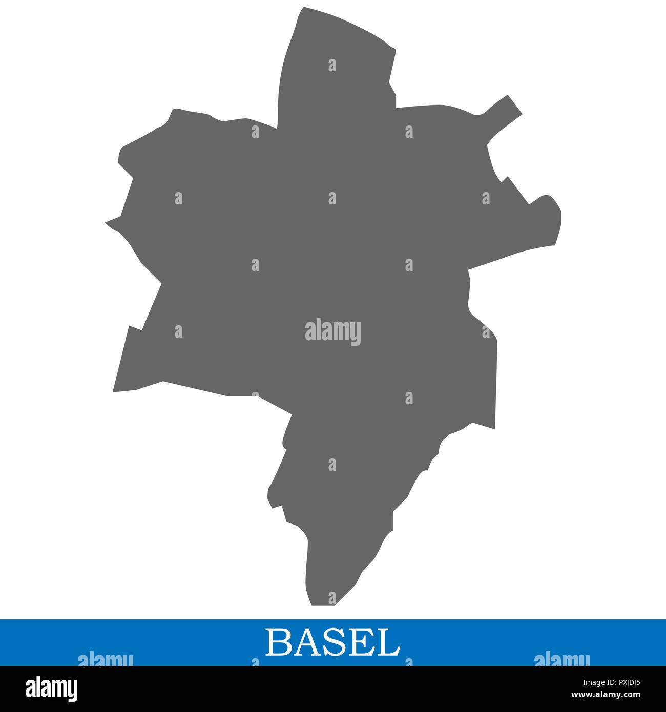 Hohe Qualität Karte von Basel ist eine Stadt in der Schweiz, mit den Grenzen der Bezirke Stock Vektor