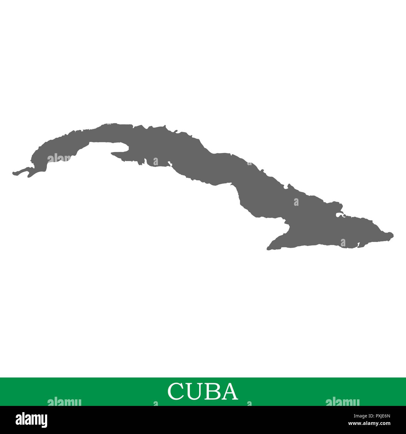 Hohe Qualität Karte von Kuba ist die größte Insel von Kuba Stock Vektor