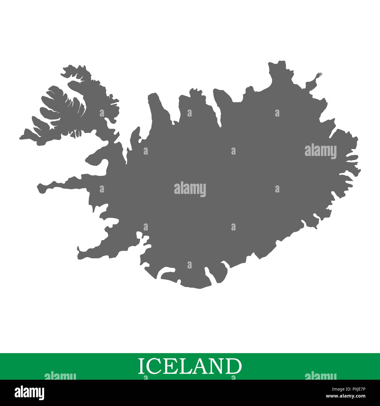 Hohe Qualität Karte von Island ist die Hauptinsel von Island Stock Vektor