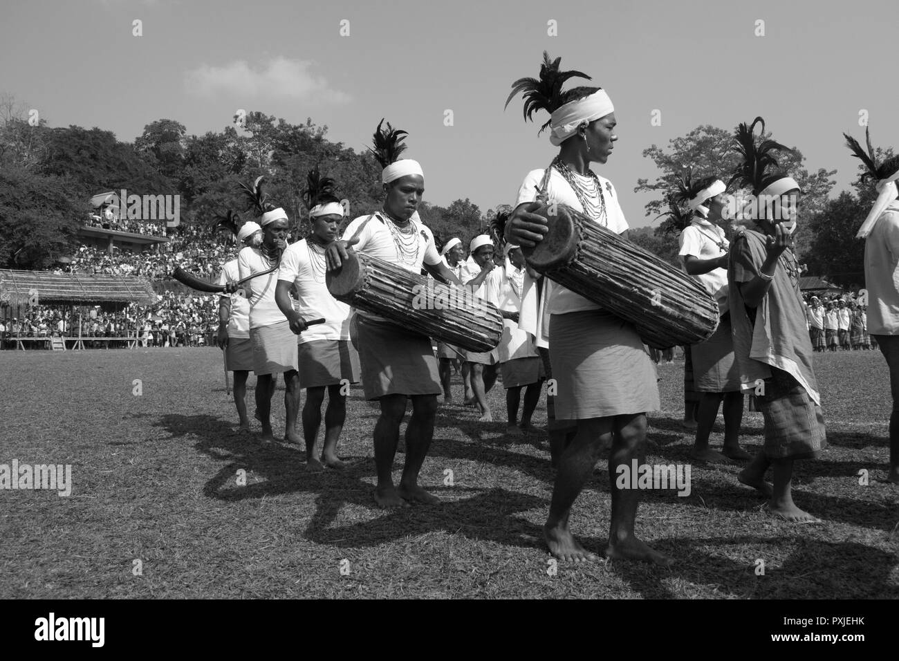 Meghalaya, Indien. Hundert Schlagzeug Festival Stockfoto