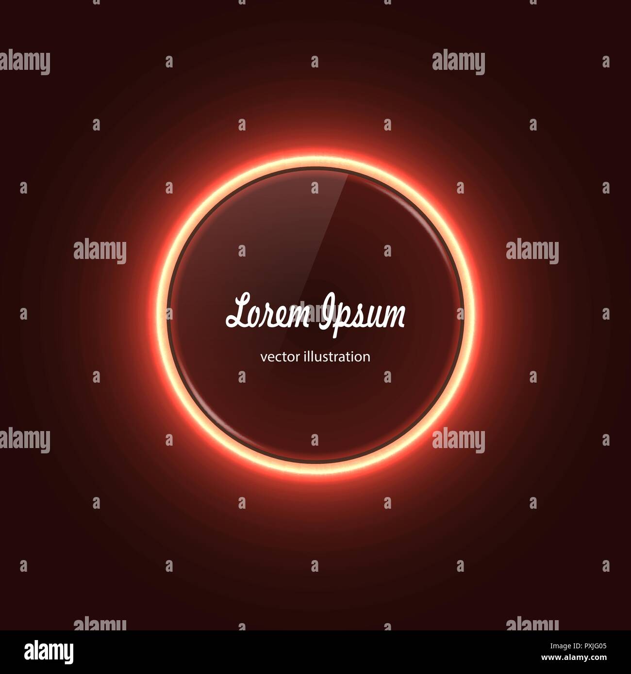 Neeon Kreis Banner mit Glow Light Effect Stock Vektor