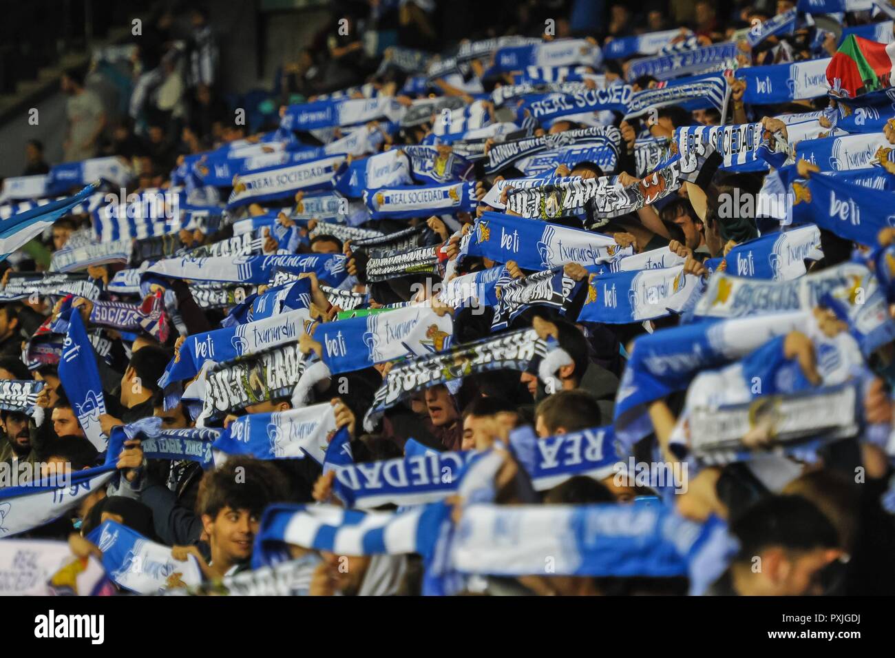 San Sebastian, Spanien. 22 Okt, 2018. Während der Spanischen Liga Fußballspiel zwischen Real Sociedad und Girona an der Anoeta Stadium am 22. Oktober 2018 in San Sebastian, Spanien Quelle: CORDON PRESSE/Alamy leben Nachrichten Stockfoto