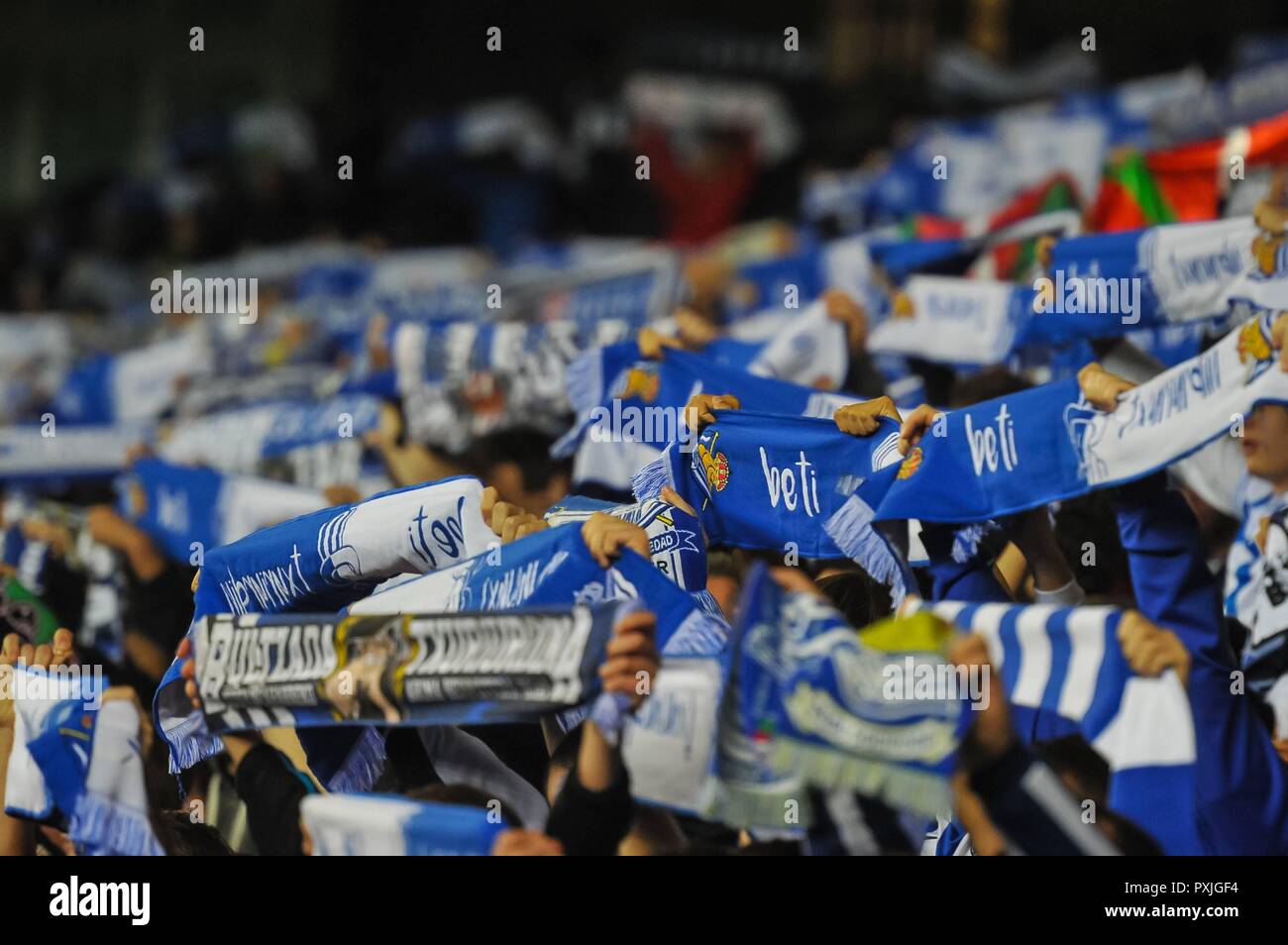 San Sebastian, Spanien. 22 Okt, 2018. Während der Spanischen Liga Fußballspiel zwischen Real Sociedad und Girona an der Anoeta Stadium am 22. Oktober 2018 in San Sebastian, Spanien Quelle: CORDON PRESSE/Alamy leben Nachrichten Stockfoto