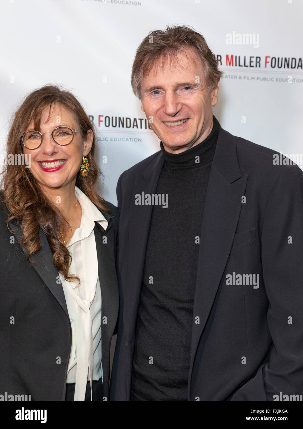 New York, NY - Oktober 22, 2018: Rebecca Miller und Liam Neeson besuchen 2018 Arthur Miller Stiftung würdigt Gala im City Winery Credit: Lev radin/Alamy leben Nachrichten Stockfoto