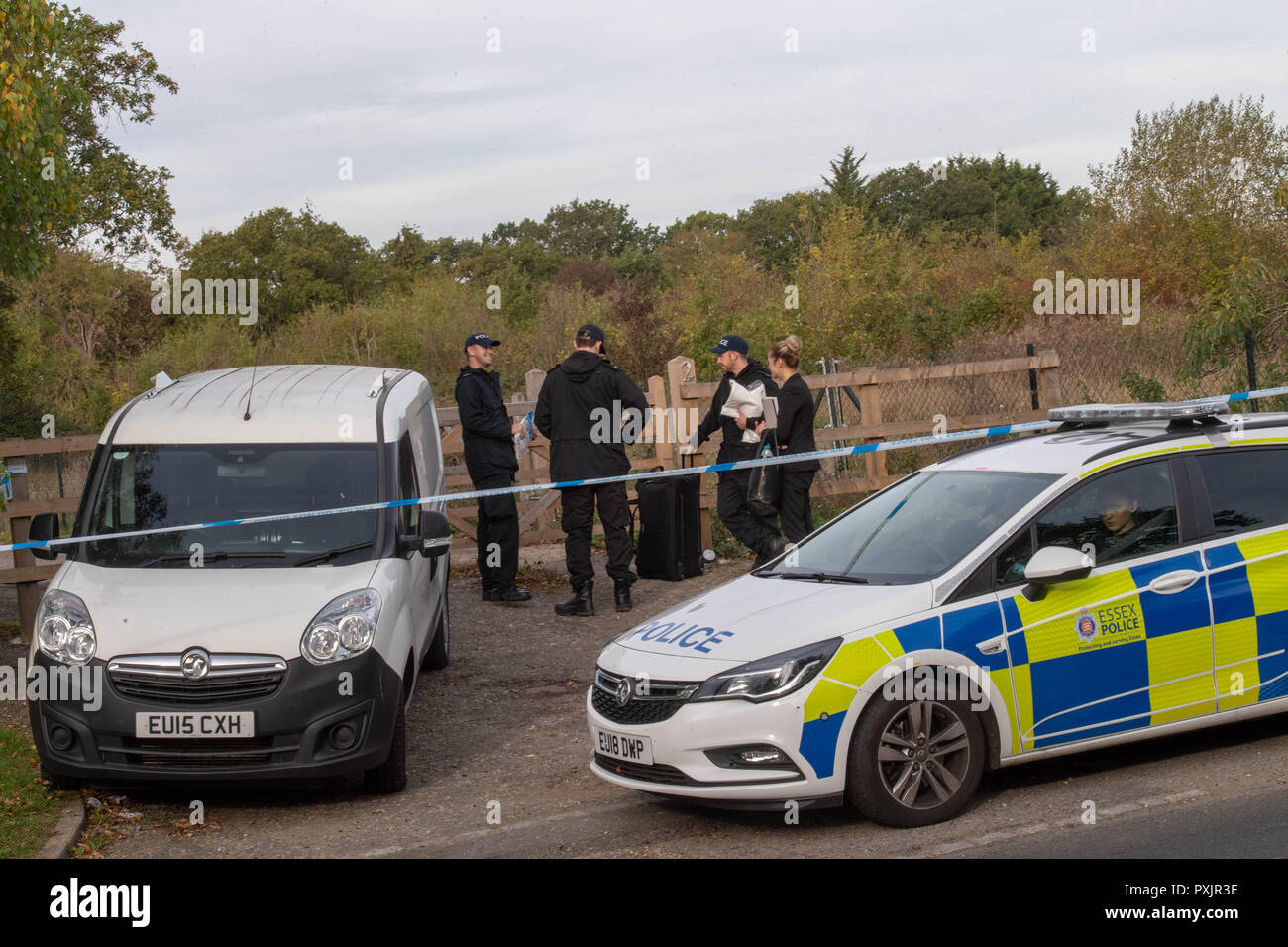 Brentwood Essex 23 Oktober 2018 Essex Polizei untersucht, was der Anruf eine "gezielte Schießen" in Warley, Brentwood, Essex Credit Ian Davidson/Alamy leben Nachrichten Stockfoto