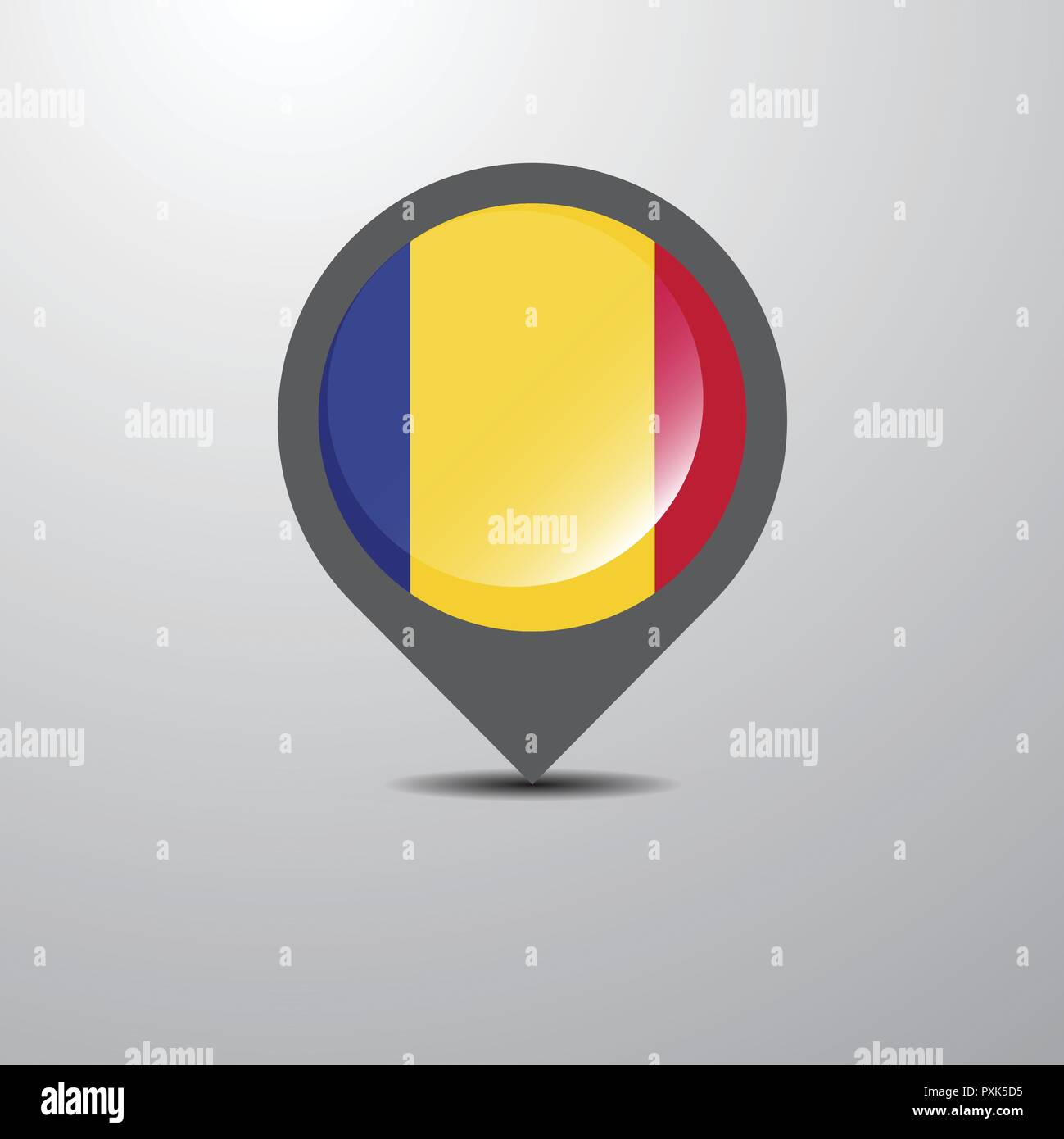 Rumänien Karte Pin Stock Vektor