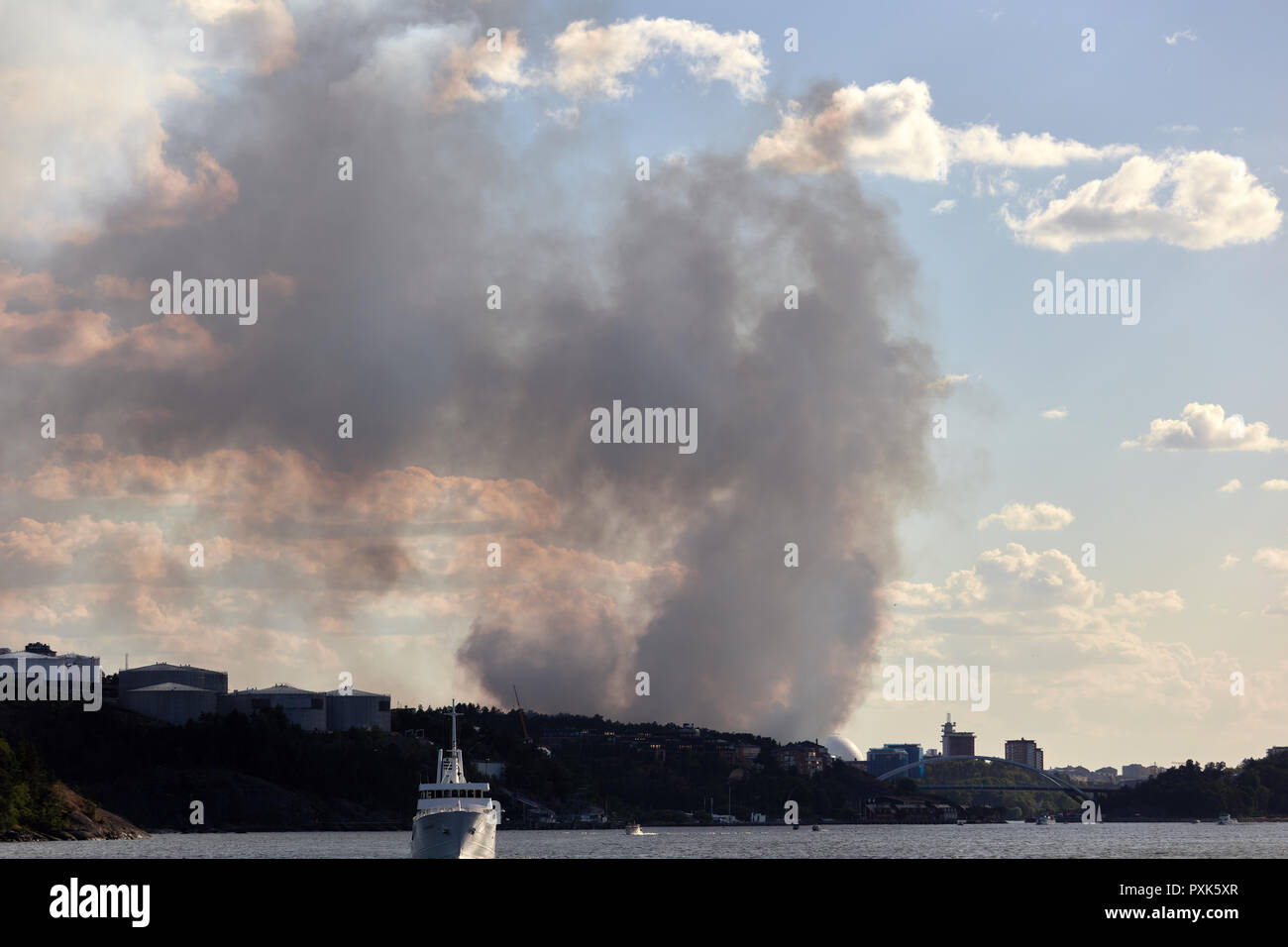 Waldbrand im Süden von Stockholm, Schweden, im Juni 2018 Stockfoto