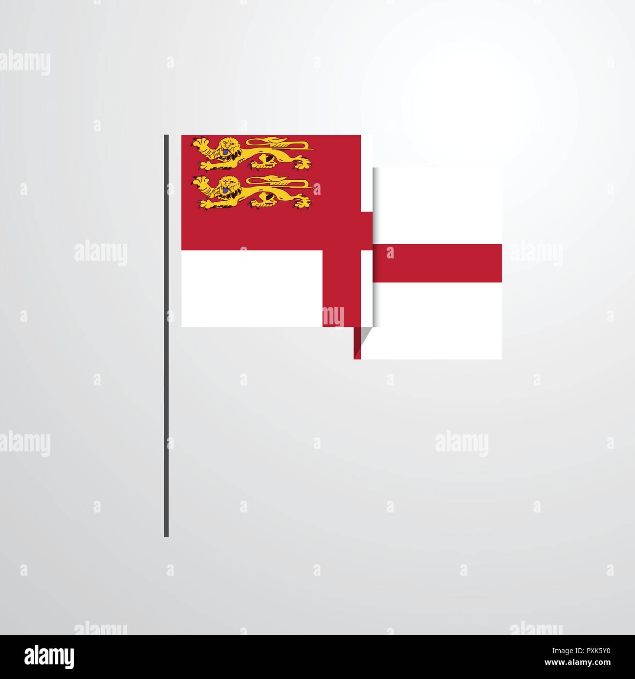 Sark wehende Flagge design Vector Stock Vektor