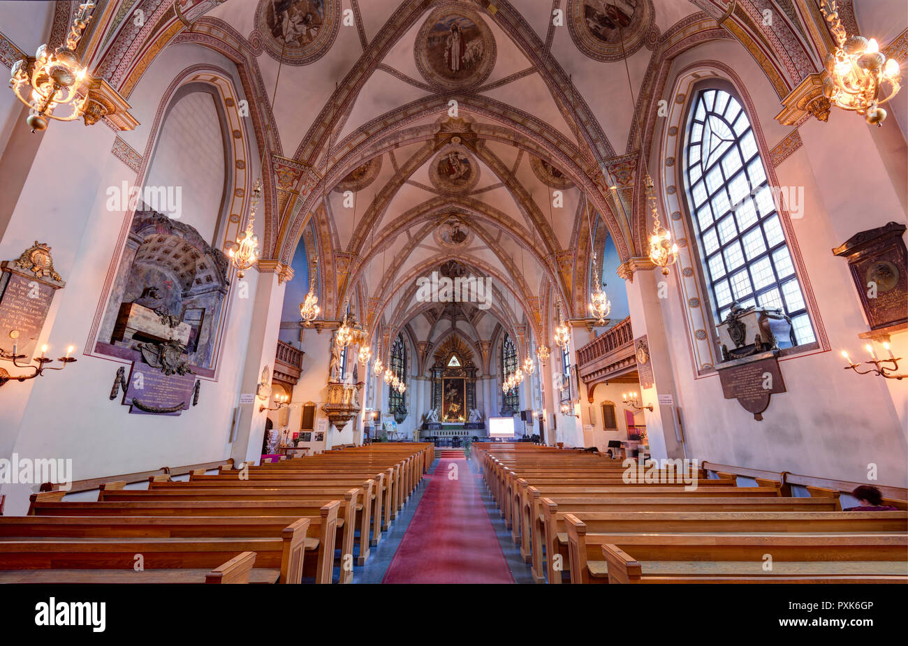 Innerhalb der Hl. Klara Kirche in Stockholm. Stockfoto