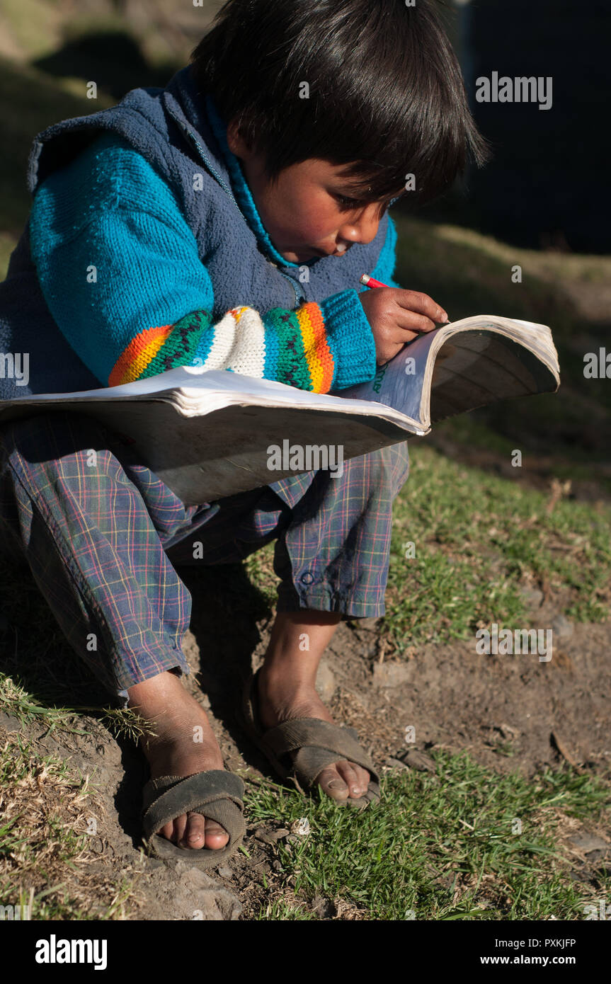 Auf der Strecke des Qhapaq ñan - (Inca Trail), dass Lares erreicht die Amazon Stockfoto