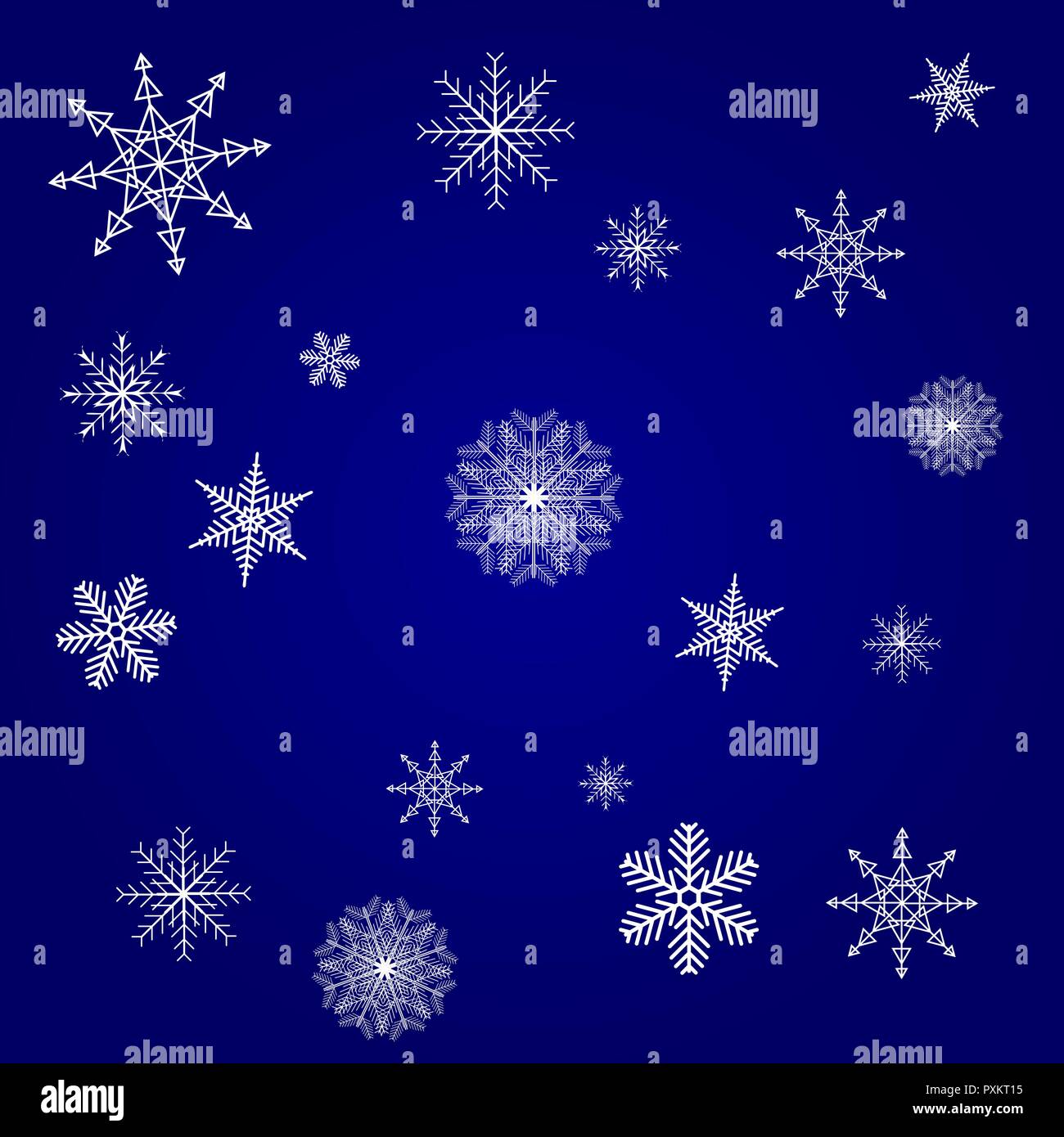 Vector Illustration eines Winter Hintergrund mit Schneeflocken Stock Vektor