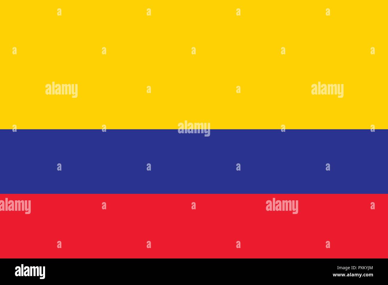 Vektor Bild für Kolumbien Flagge. Auf der Grundlage der Offiziellen und dem genauen Kolumbianische Flagge Abmessungen (3:2) & Farben (109 c, 072 c und 185 C) Stock Vektor