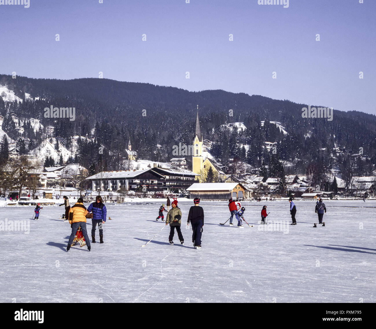 Deutschland, Schliersee im winter Stockfoto