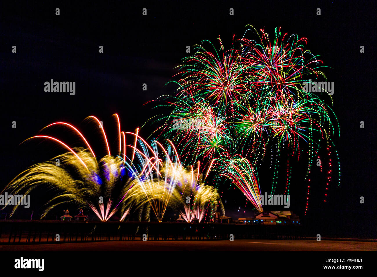 Gewinner des Internationalen Feuerwerkswettbewerb in Blackpool, Lancashir, Großbritannien Stockfoto