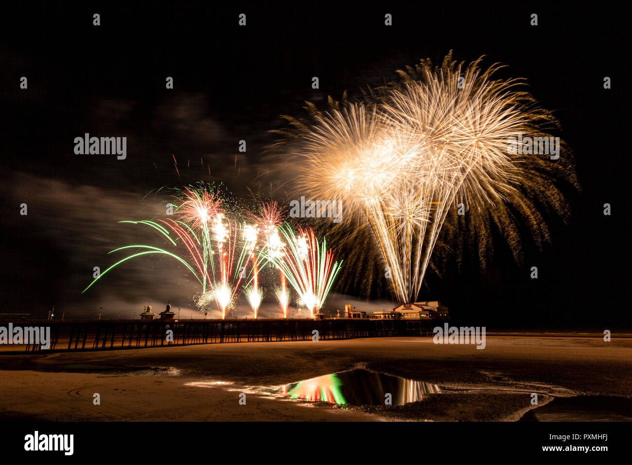 Gewinner des Internationalen Feuerwerkswettbewerb in Blackpool, Lancashir, Großbritannien Stockfoto