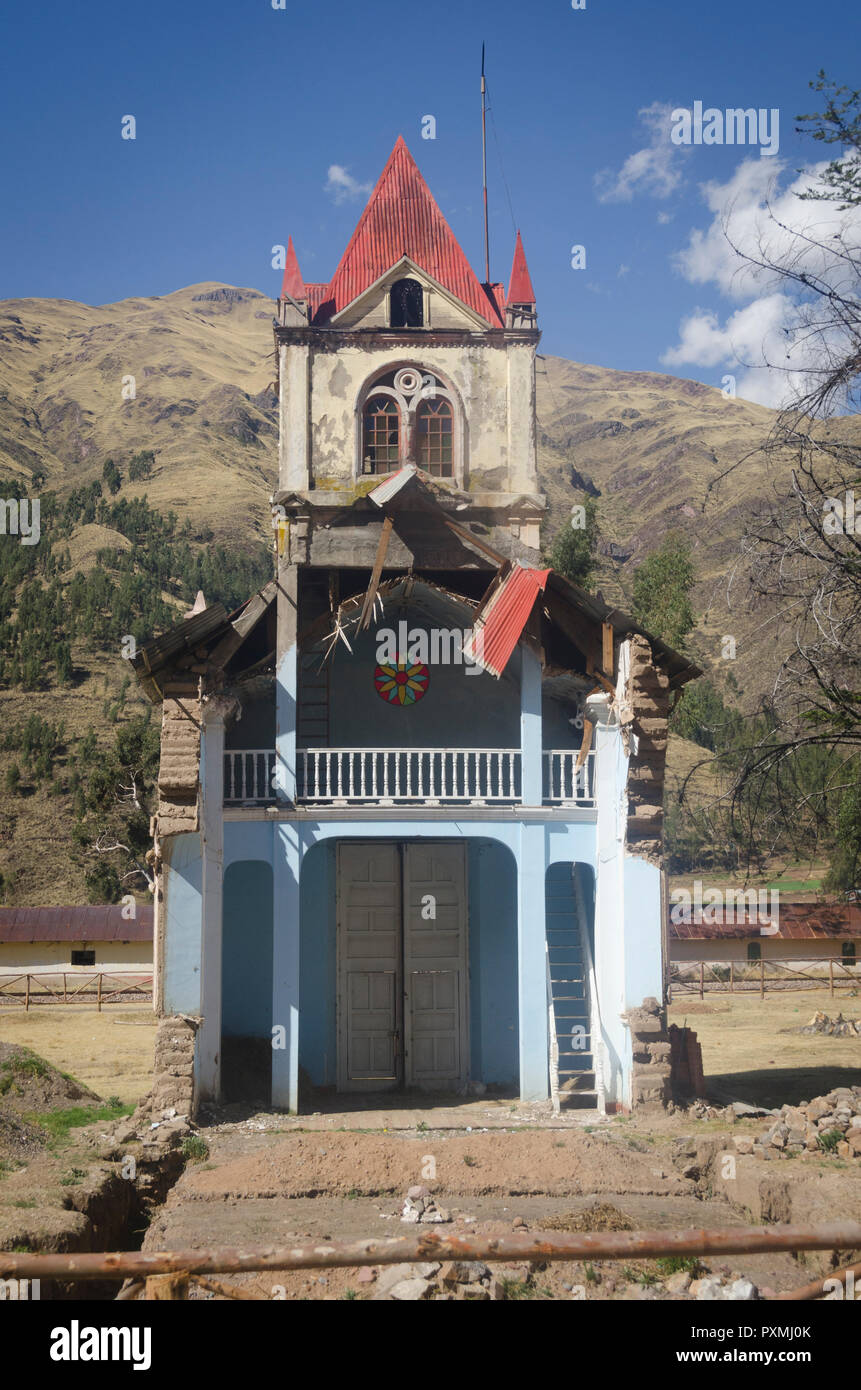 Verfallene Kirche, südlichen Peru Stockfoto