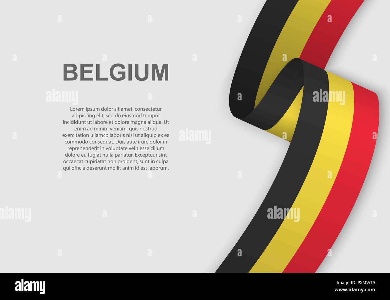 Wehende Flagge von Belgien. Für den Tag der Unabhängigkeit Vorlage. Vector Illustration Stock Vektor