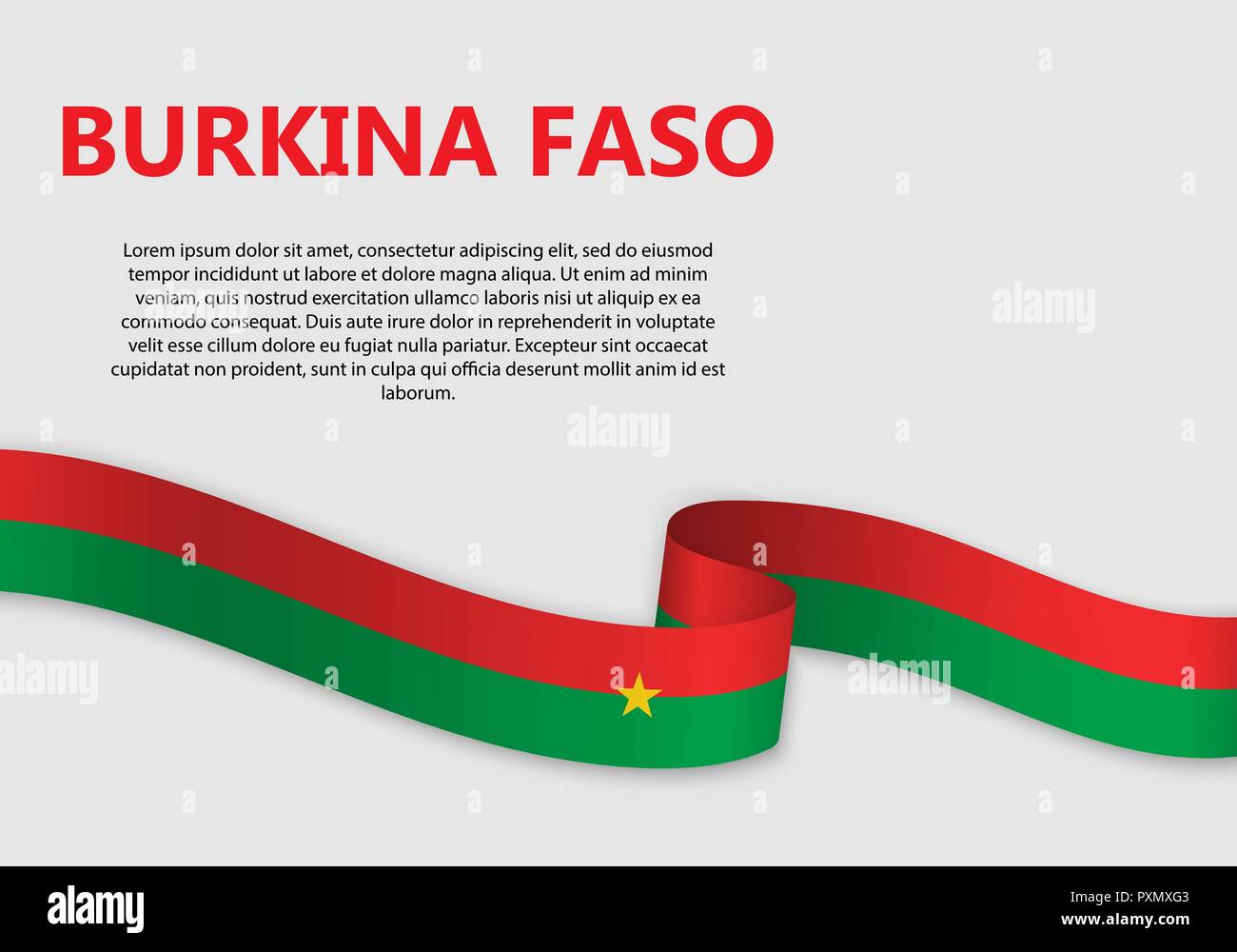 Wehende Flagge von Burkina Faso, Vector Illustration Stock Vektor