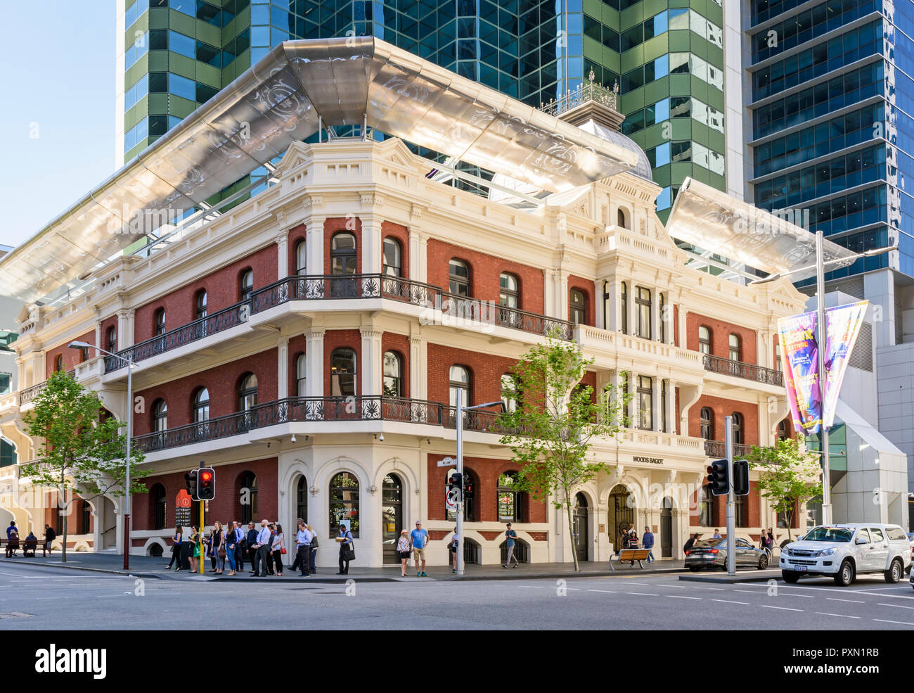 Die renovierten Palace Hotel in St Georges Terrace, Perth, Western Australia Stockfoto