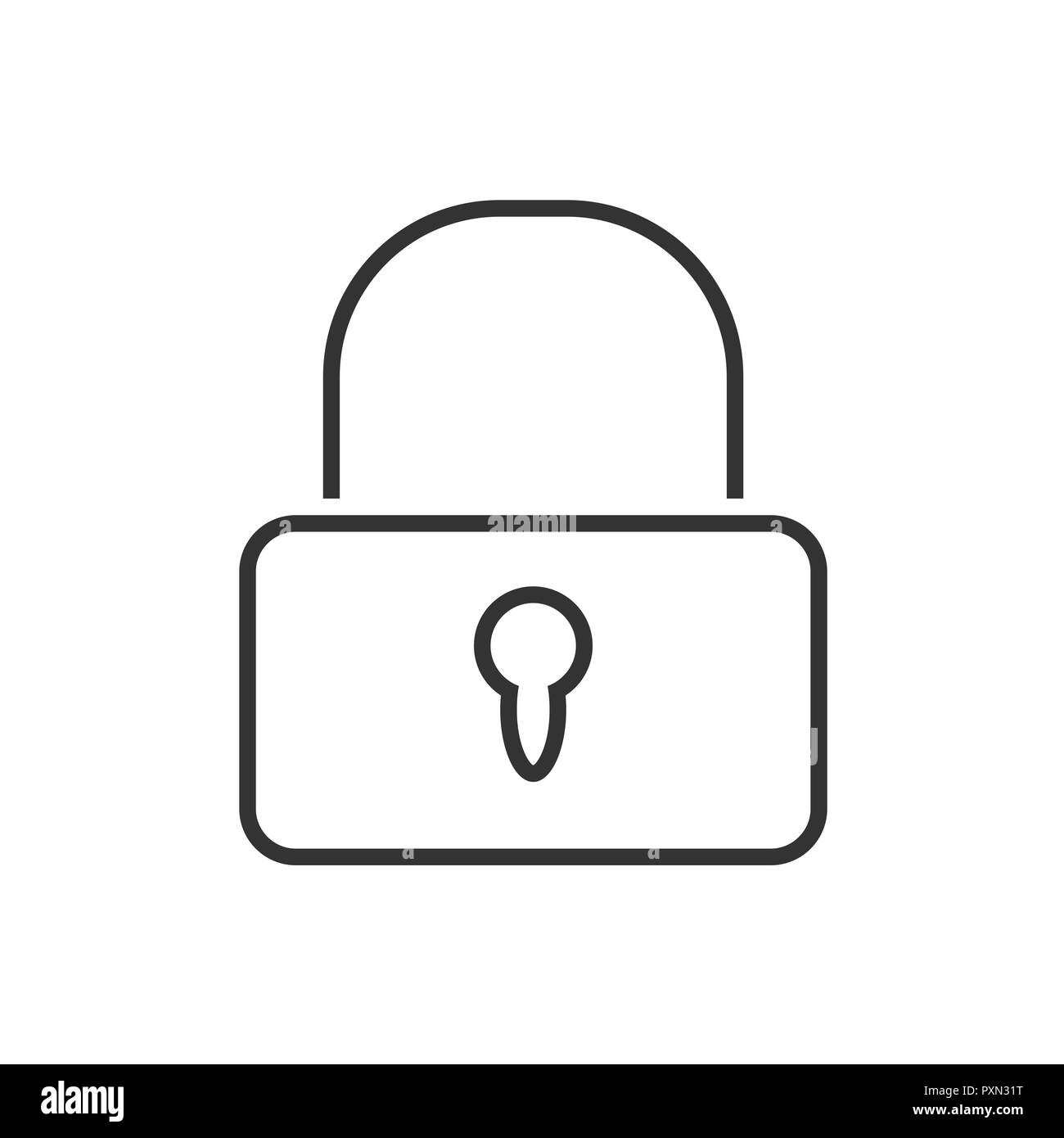 Lock-Zeile Symbol auf weißem Hintergrund. Vector Illustration Stock Vektor