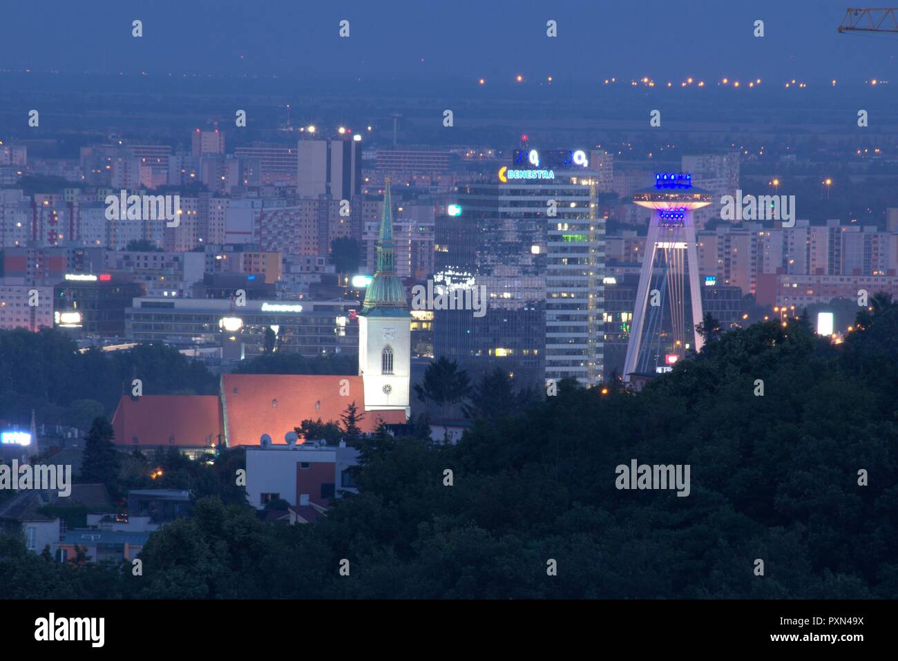 Nacht Scape der Altstadt von Bratislava Stockfoto