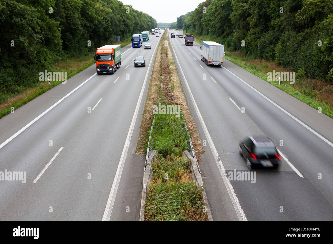 Highway 1 in der Nähe von Ascheberg, Münsterland, Nordrhein-Westfalen, Deutschland, Europa Stockfoto