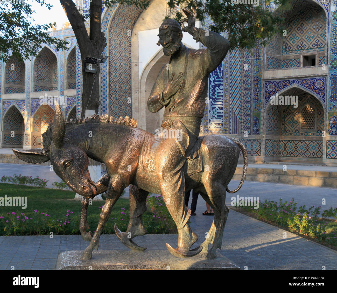 Usbekistan; Buchara; Hodscha von Nasruddin, Statue, Stockfoto