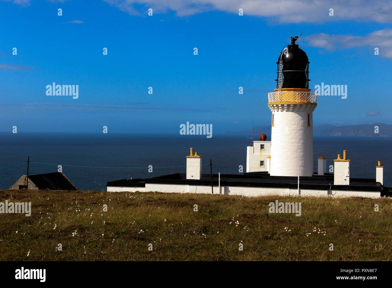 Dunnett Head Lighthouse, Scottish Highlands, Schottland, UK Stockfoto