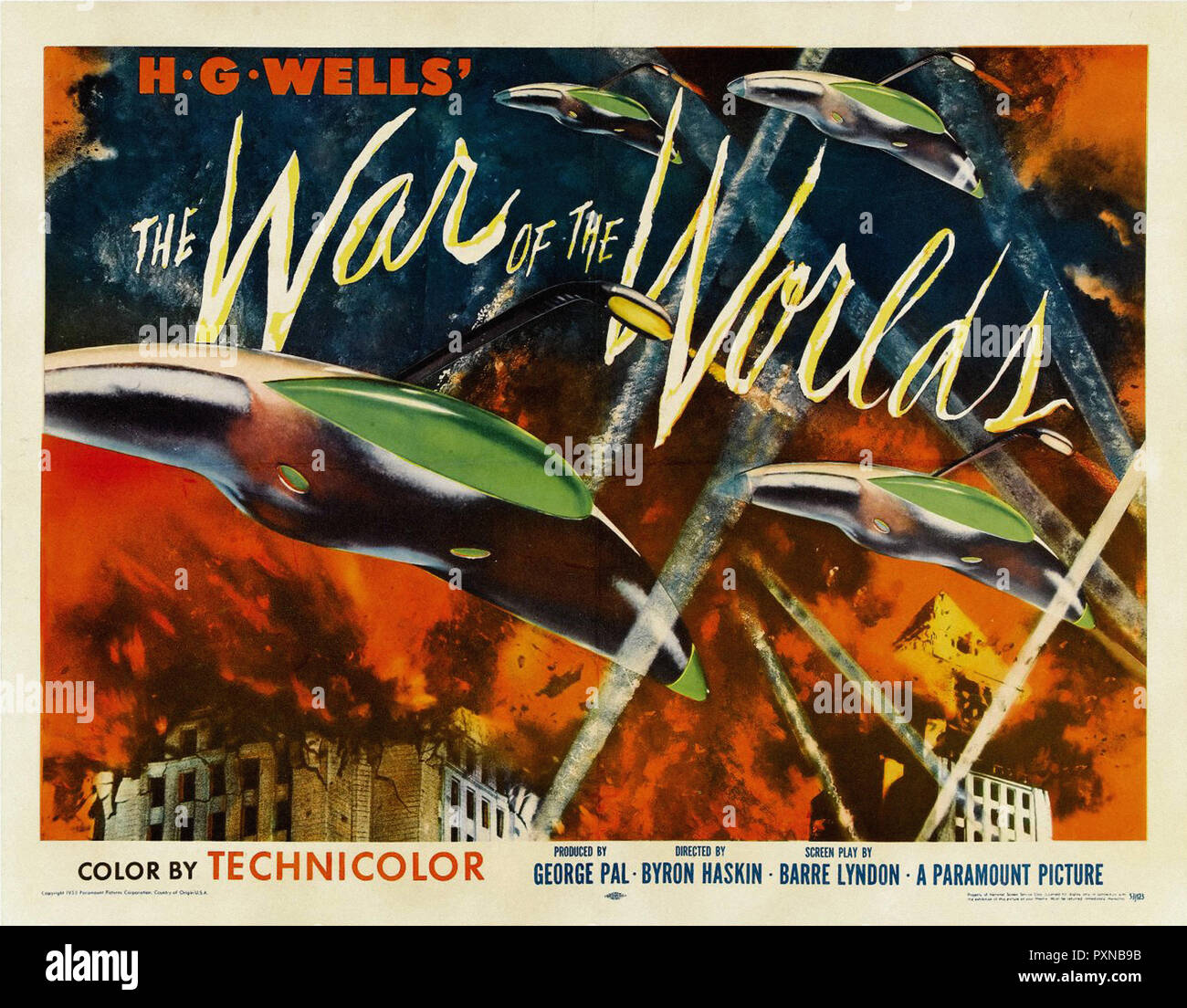 Der Krieg der Welten - Original filmplakat Stockfoto