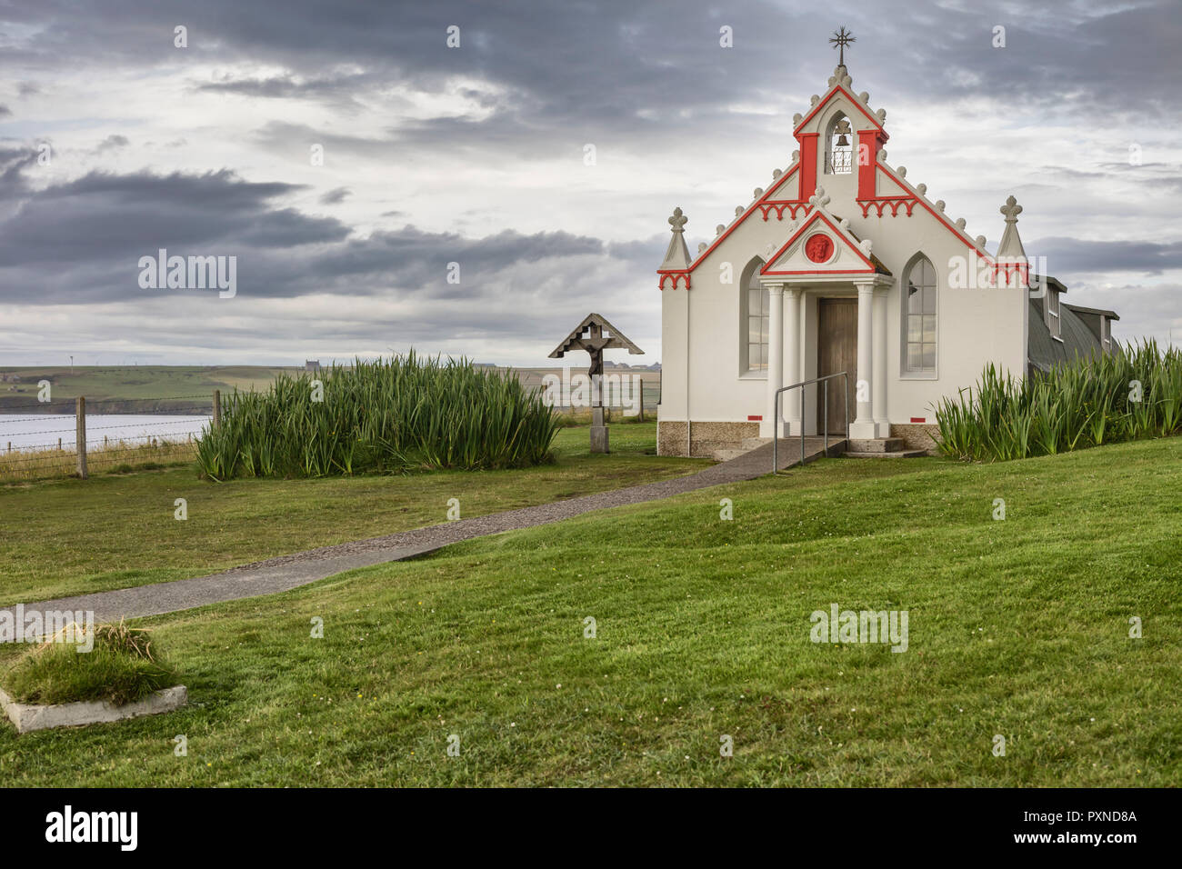 Italienischen Kapelle (Königin des Friedens Kapelle), Lamm Holm, Festland, Orkney Inseln, Schottland, Großbritannien Stockfoto