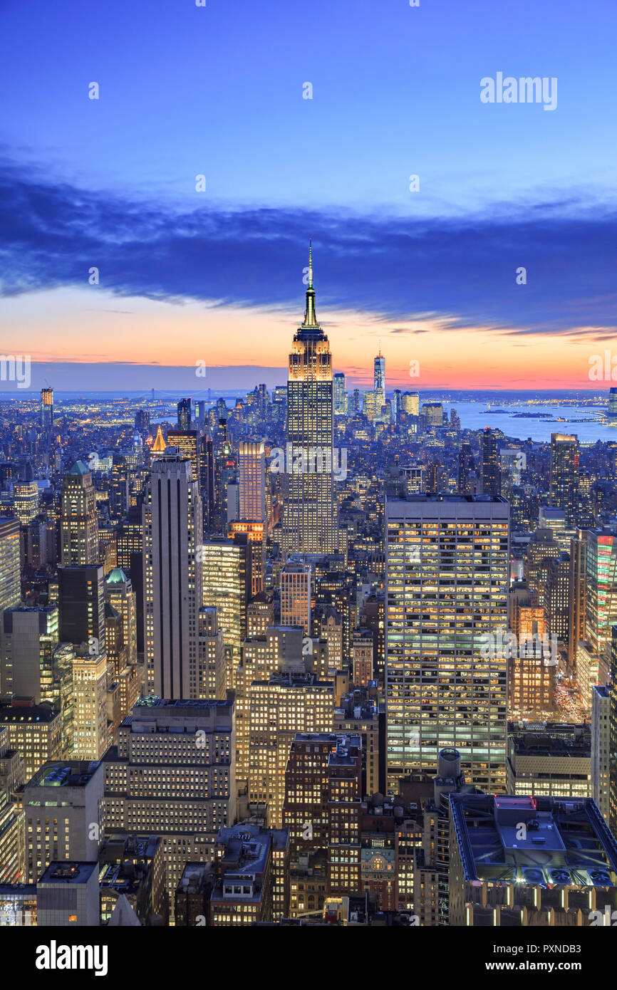 Usa, New York City, Manhattan, Midtown, das Rockefeller Center, die Spitze des Felsens Observatorium Stockfoto