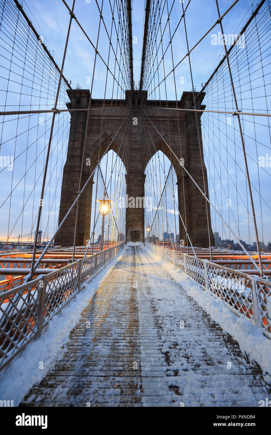 Usa, New York City, Brooklyn Brooklyn Bridge Stockfoto