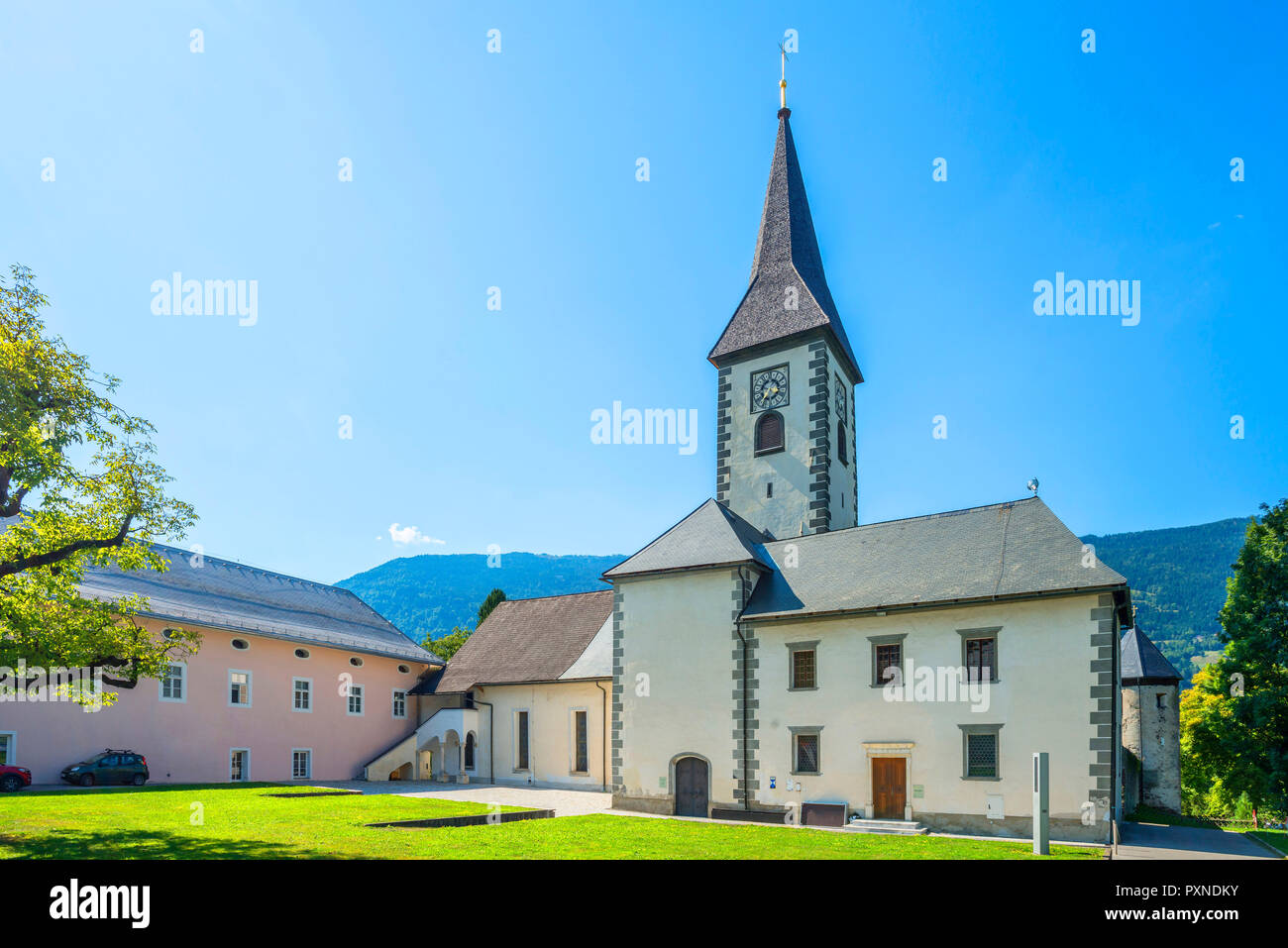 Stiftskirche die Benediktinerabtei am Ossiacher See, Kärnten, Österreich Stockfoto