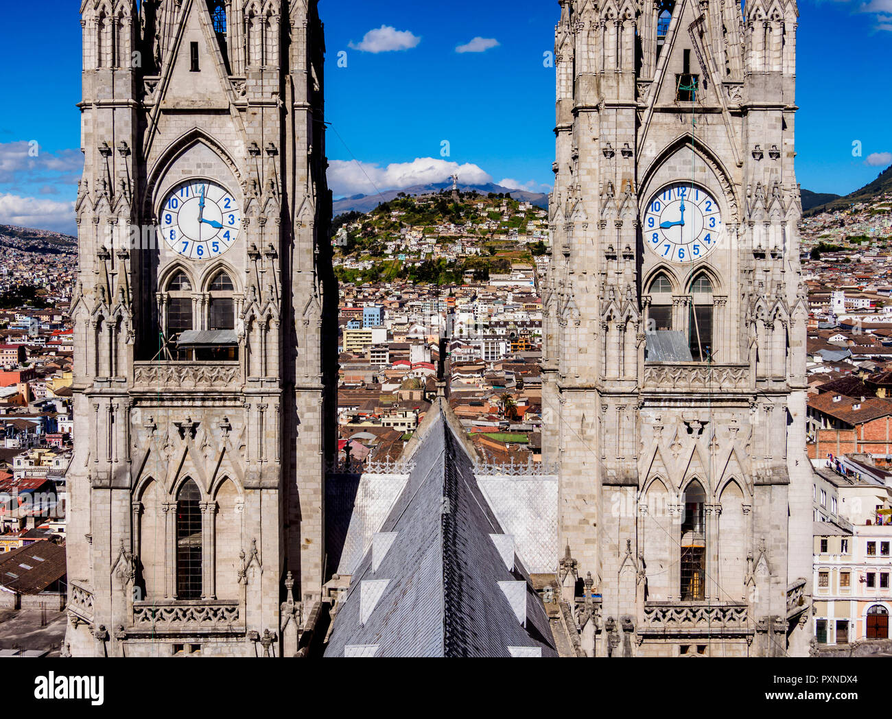 Basilika der Nationalen Gelübde, Altstadt, Quito, Provinz Pichincha, Ecuador Stockfoto