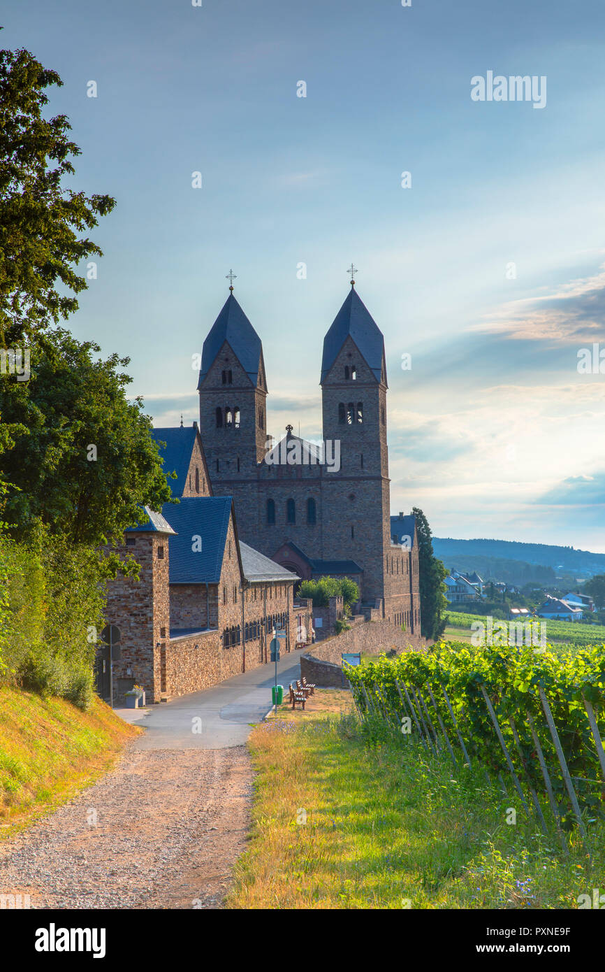 Abtei St. Hildegard und Weinbergen, Rüdesheim, Rheinland-Pfalz, Deutschland Stockfoto