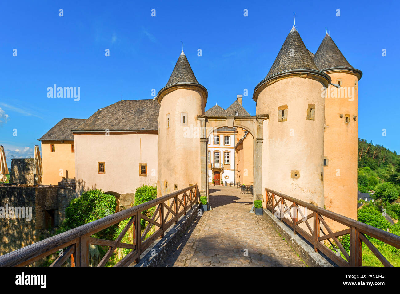 Bourglinster, Kanton Grevenmacher, Luxemburg Stockfoto