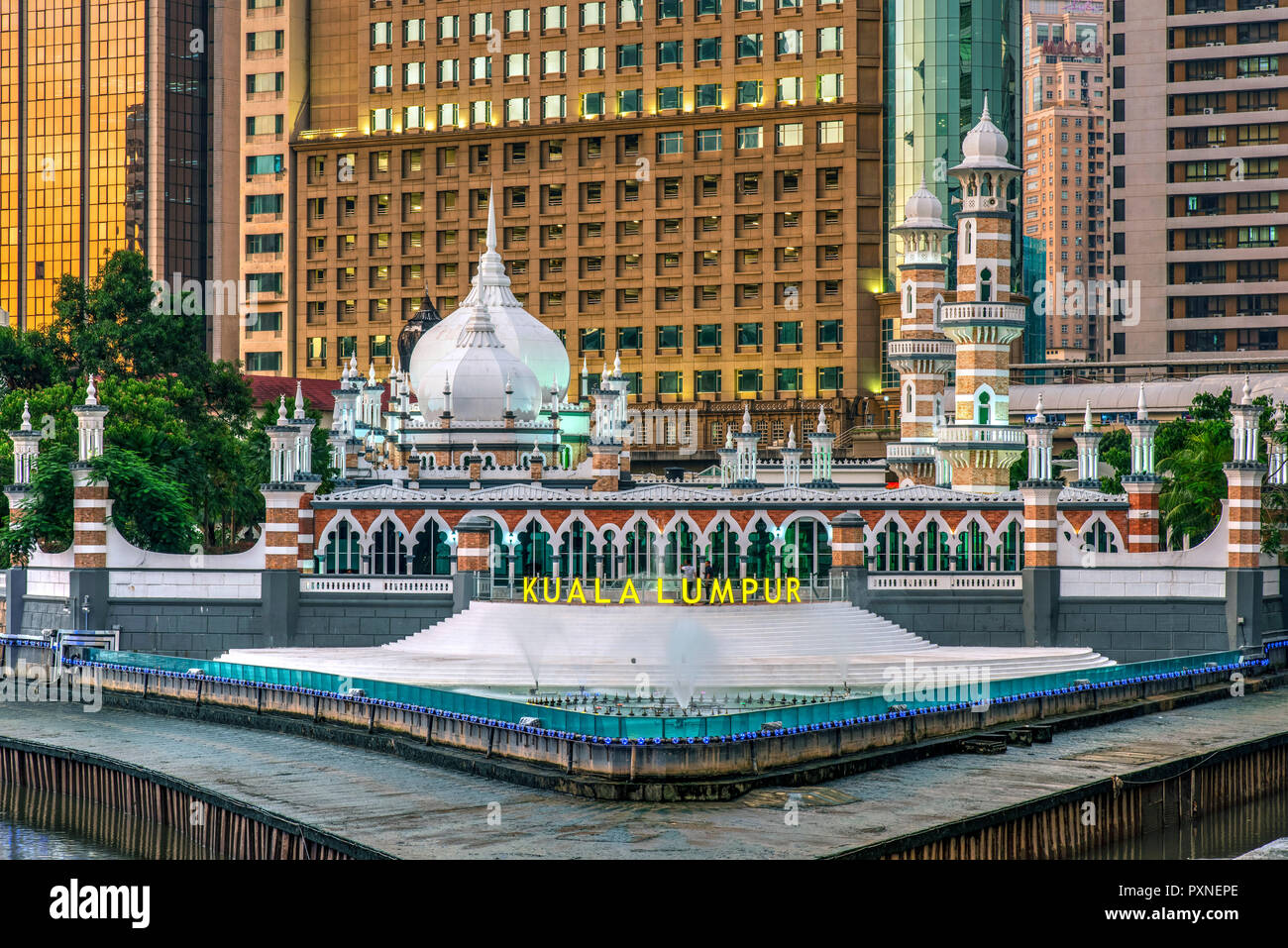 Jamek Moschee, Kuala Lumpur, Malaysia Stockfoto