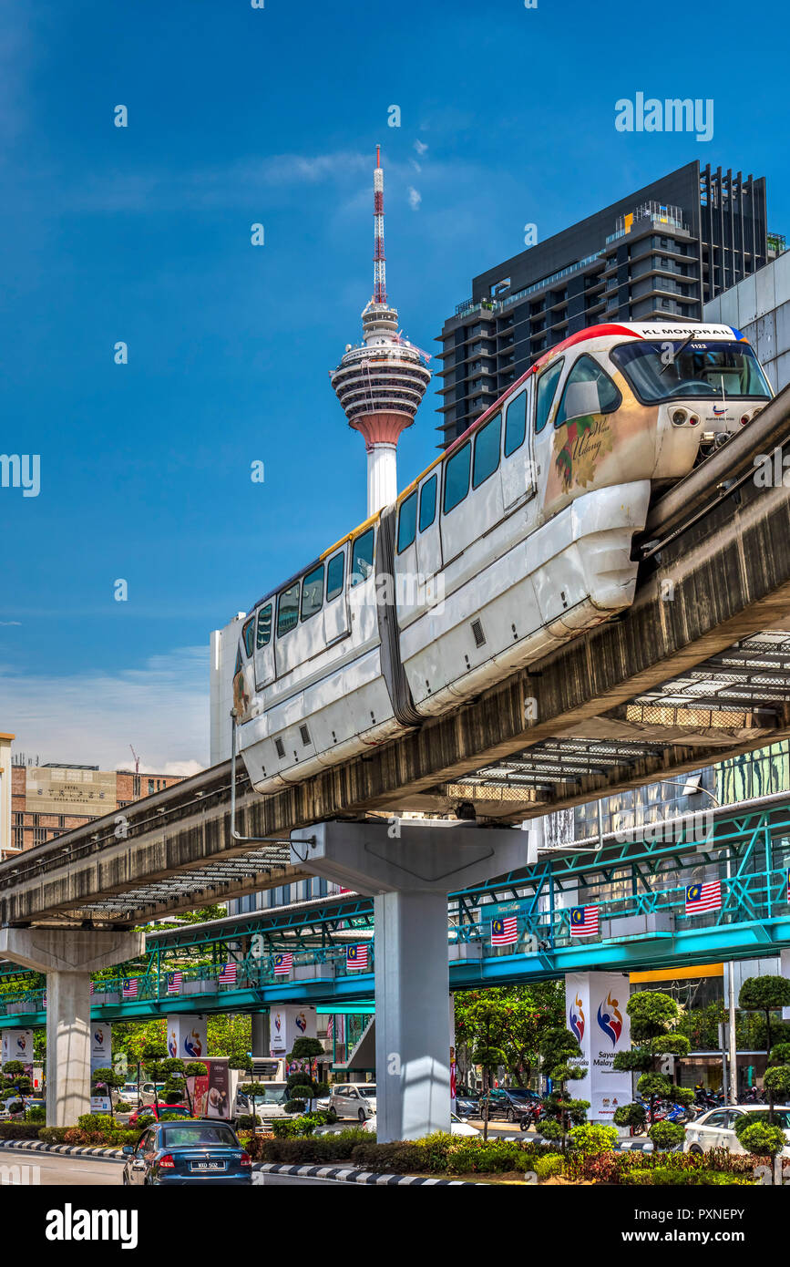 KL Monorail Bahn, Kuala Lumpur, Malaysia Stockfoto