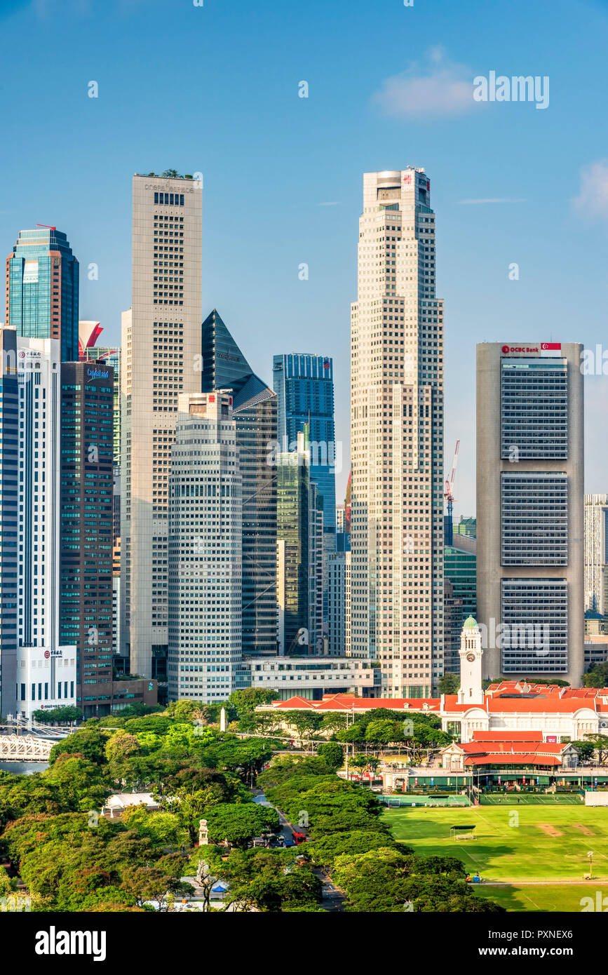 Bankenviertel Skyline, Singapur Stockfoto