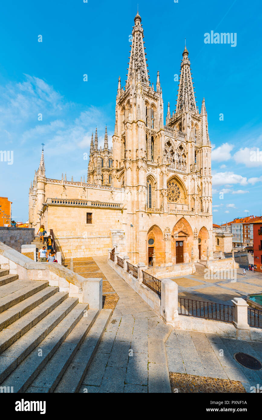 Spanien, Kastilien und León, Burgos. Die gotische Kathedrale der Heiligen Maria von Burgos. Stockfoto