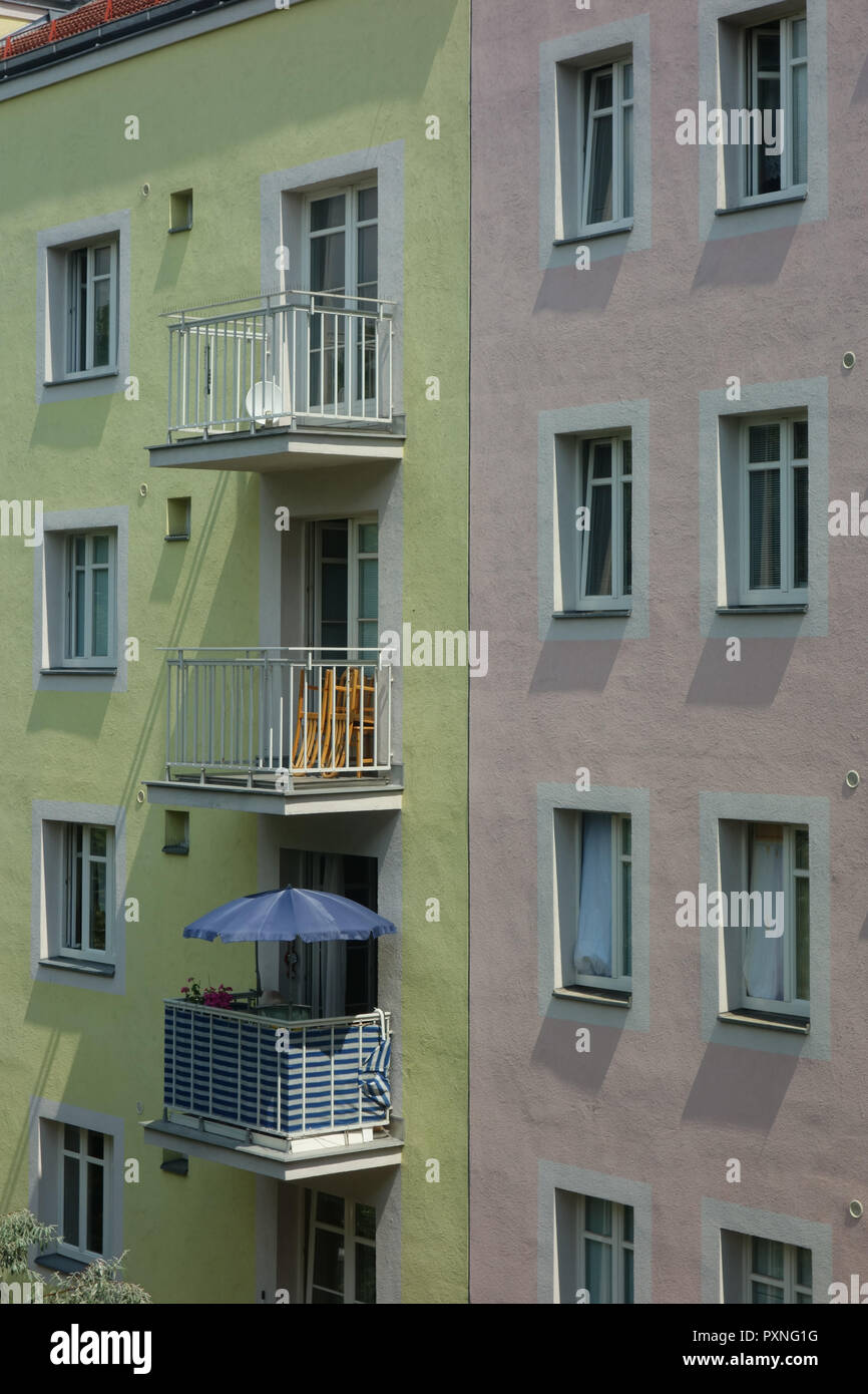 Wien, Gemeindebau des "Roten Wien" - Wien, Rat Tenement Blocks, 'roten Wien', Leopoldine, Glöckel-Hof Steinbauergasse 1 - 7, Josef Frank, Oskar Wla Stockfoto