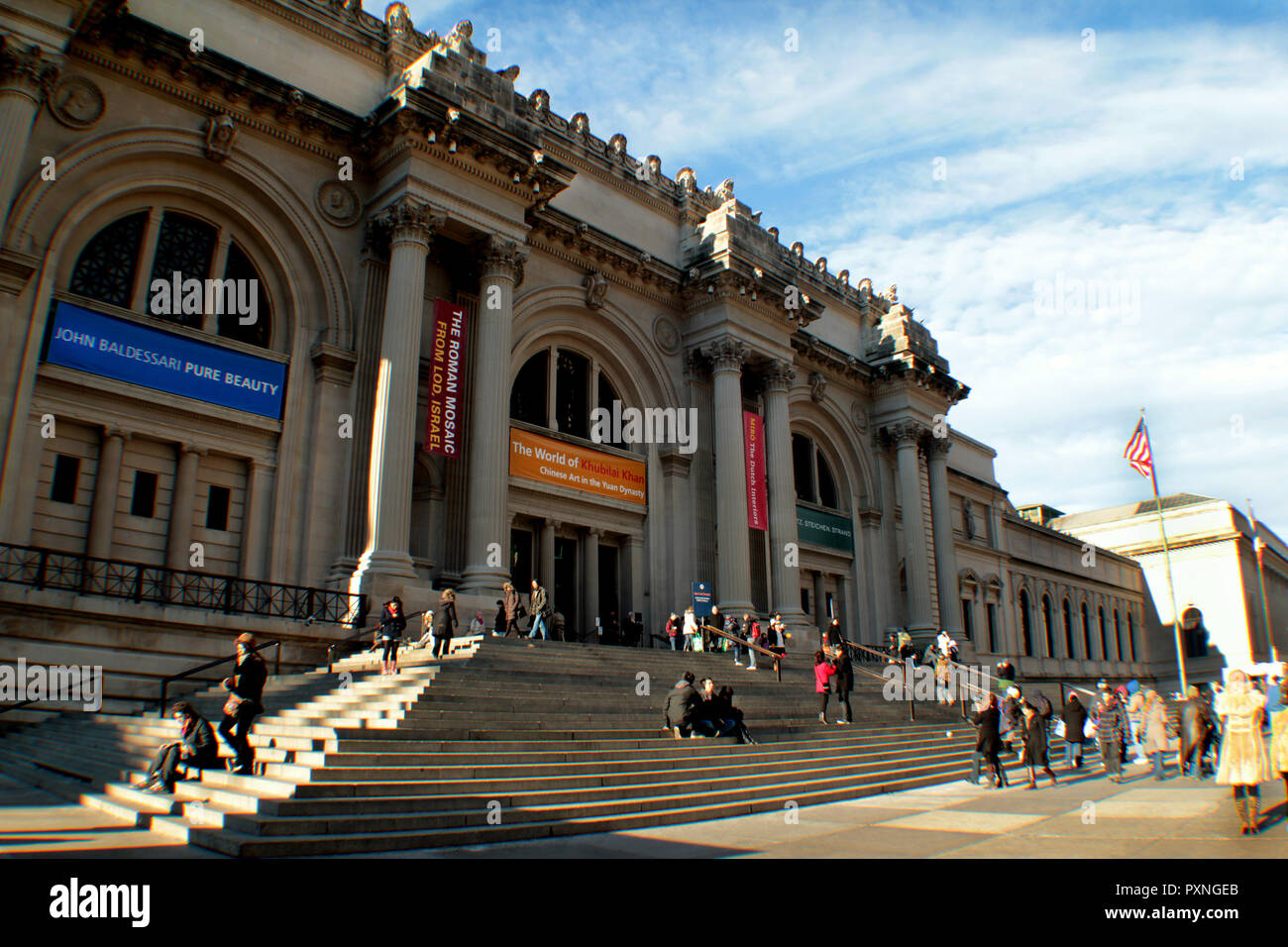 Der Haupteingang zum Metropolitan Museum der Kunst, die am Rande des Central Park in Manhattan, New York sitzt, und ist eine der größten Sammlungen der Welt. Stockfoto