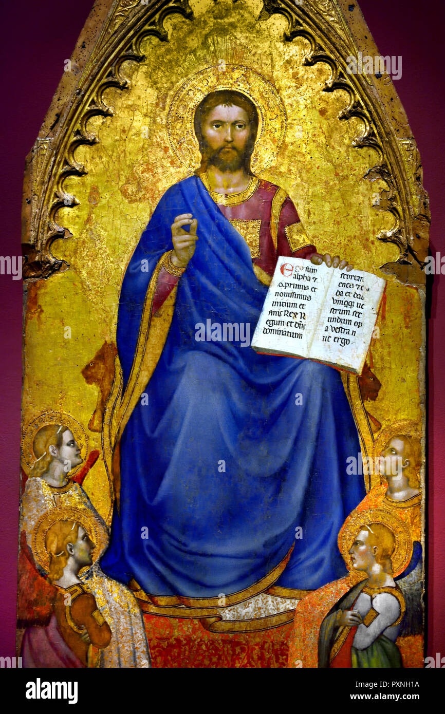 Christus auf dem Thron mit Engeln in Anbetung 1360-1365 von Giovanni da Milano 1346-1369, Italien, Italienisch. Stockfoto