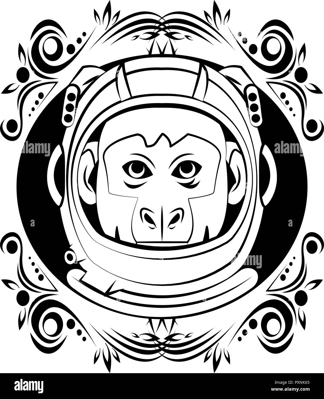 Affengesicht coole Skizze Stock Vektor