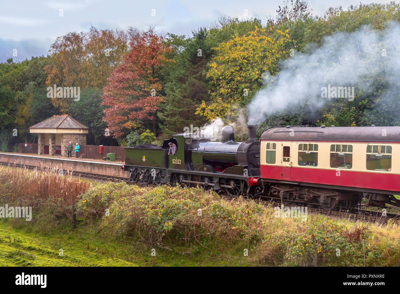 Dampflokomotive der Irwell Vale auf der East Lancashire Railway Herbst Dampf gala Wochenende Okt 19./22. Stockfoto